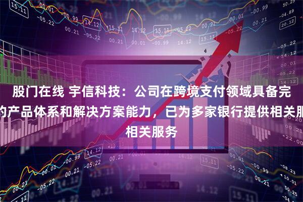 股门在线 宇信科技：公司在跨境支付领域具备完善的产品体系和解决方案能力，已为多家银行提供相关服务